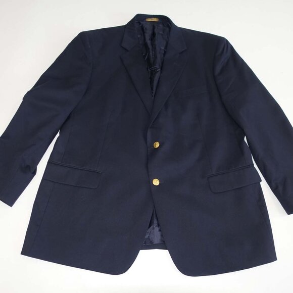 Brooks Brothers Men's Blazer Size 48 Regular Navy Blue 100% Wool 2 Button Jacket - Picture 1 of 9